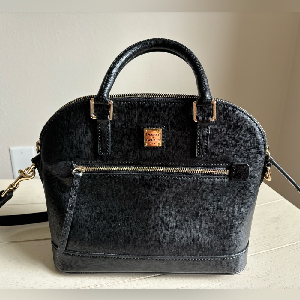 Dooney and Bourke Small Saffiano Domed Zip Satchel